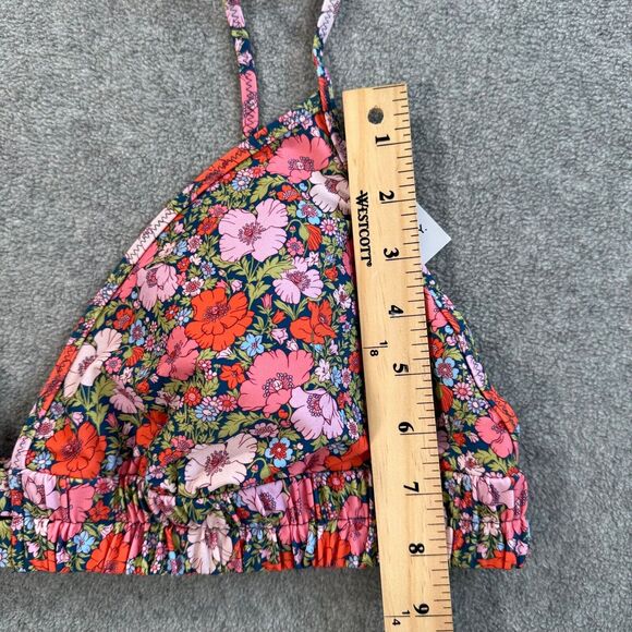 J Crew Tie-shoulder Ruched Bikini Top Size XXL Liberty Fabric Meadow Song BF087 - Picture 5 of 8